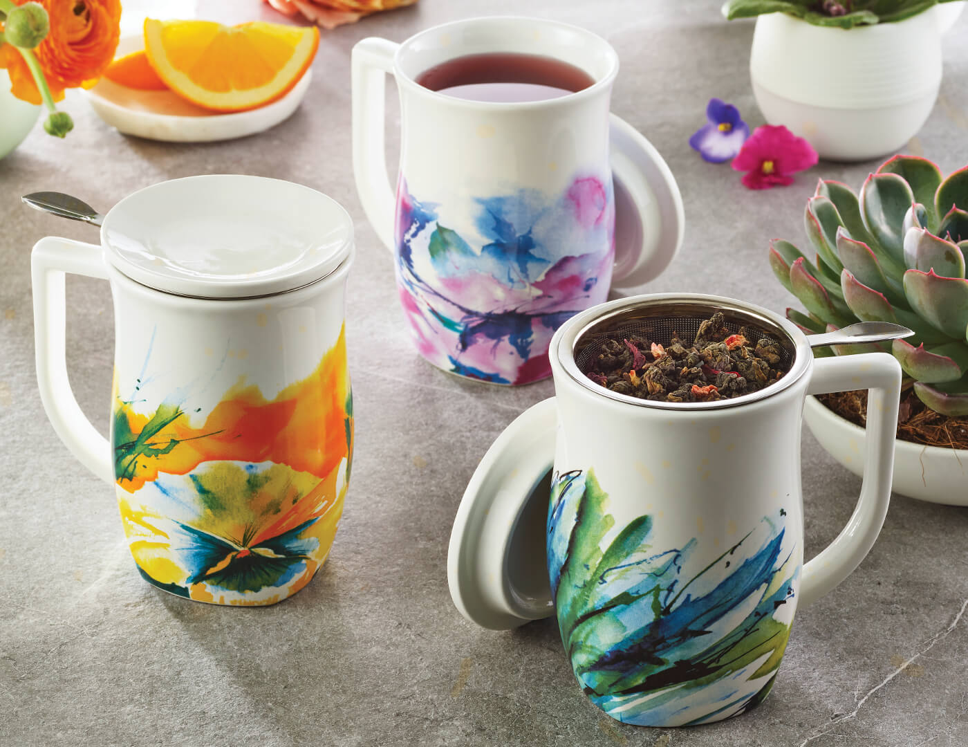 Fiore Steeping Cup with Infuser Verbena Blossom