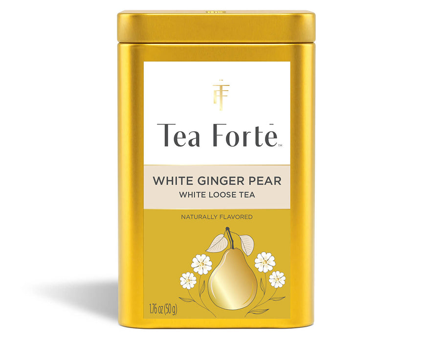 White Ginger Pear Loose Leaf Tea Canister